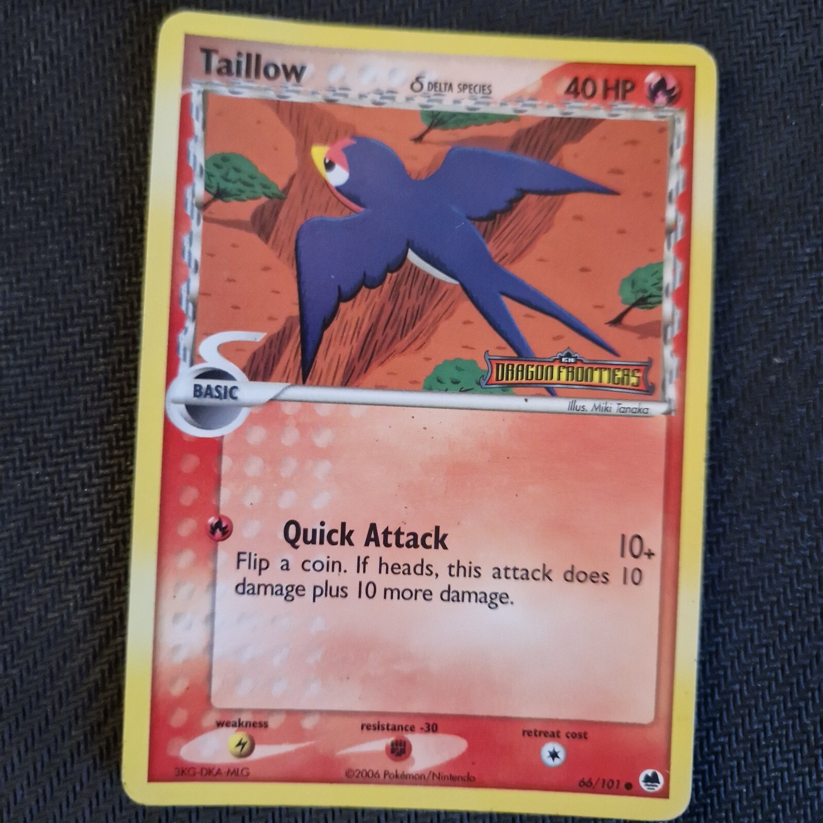 Taillow 66/101 Stamped EX Dragon Frontiers Delta Species Pokemon Card LP