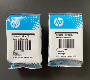 Genuine HP 301 XL Ink Combo Pack - XL BLACK + XL COLOUR (INC VAT) - Picture 1 of 2