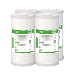 1-4 Pack 4.5"x10" Coconut Activated Carbon Sediment Whole House Water Filter 5μm - Picture 1 of 16