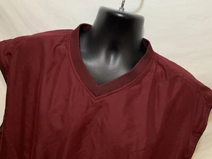 Grand Slam Jacket Sz L Burgundy Windbreaker Light Weight Golfer Sleeveless Mens - Picture 1 of 6