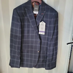 Chaqueta de traje Next Tailoring Premium azul a cuadros BNWT 46R - Imagen 1 de 9