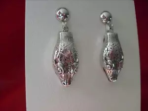 Pendientes colgantes de serpiente vintage Whiting & Davis SilverTone - Imagen 1 de 5