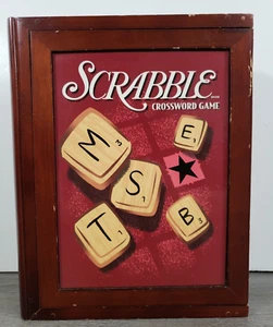 Scrabble Game by Parker Brothers Bookshelf Wooden Vintage Edition Complete READ - Picture 1 of 10