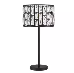 Hampton Bay Kristella 24 in. Black Table Lamp Chrystal Shade - Picture 1 of 8