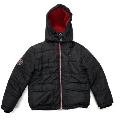 Куртка-пуховик с капюшоном Tommy Hilfiger флисовая с подкладкой утепленная для мальчиков молодежная XL 7 черная - Изображение 1 из 4