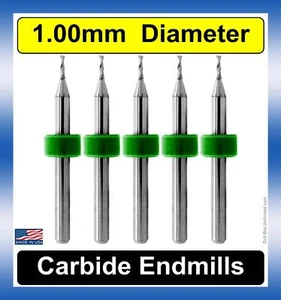 Fresadora de extremo de 1,0 mm 2 flautas 5 piezas carburo premium hecha en EE. UU. 1 mm 1,00 mm M109 - Imagen 1 de 5