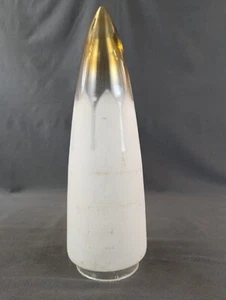 Original Art Deco Lampe Glasschirm matt weiß Kupfer 13 1/4" Höhe x 3" Breite Monteur - Bild 1 von 7