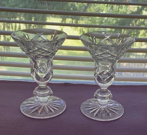 Par de candelabros cónicos de cristal Waterford marca - Imagen 1 de 6