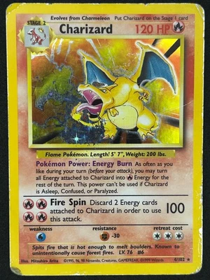 Pokémon TCG Charizard Base Set Holo Unlimited Rare Card 4/102 ⭐PLAYED⭐ - Image 1 of 2