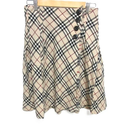 Falda envolvente acampanada con patrón a cuadros Nova BURBERRY BLUE LABEL 38 BEIGE PARA MUJER USADA Foto 1 de 4