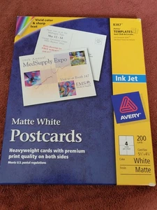 AVERY Matte White 160 Postcards Ink Jet 8387 - Open Box - Picture 1 of 2