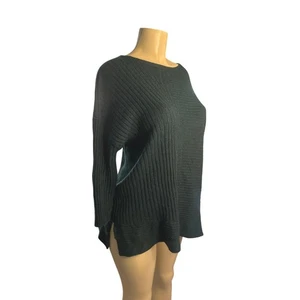 Pullover Pulli Damen M Eileen Fisher grün 100% Kaschmir gerippt Rundhalsausschnitt - Bild 1 von 6