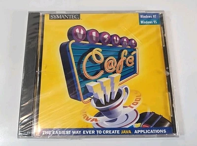 RARE Visual Cafe Windows NT 95 Symantec Java 1996 Sealed/New Vintage PC Software - Image 1 of 4