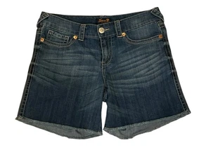 Y2K Inspo Seven7 Weekend Shorts 12 Medium Wash Denim roher Saum Damen - Bild 1 von 3