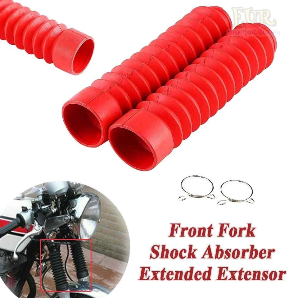 Horquilla delantera de goma roja cubierta antipolvo polaina polainas botas amortiguador motocicleta Foto 1 de 4