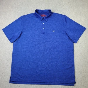 Vineyard Vines Performance Golf Poloshirt Herren 2XL Blau Kurzarm LESEN - Bild 1 von 10