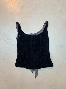 Top estilo corsé de terciopelo negro vintage Luisa Spagnoli para mujer - Imagen 1 de 4