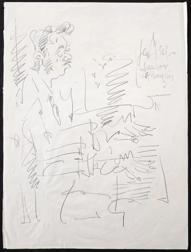 GEN PAUL. "Samson François".  Dessin original à la mine de plomb signé. - Photo 1/1