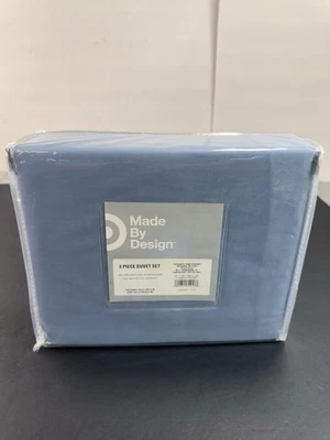3 Piece Duvet Cover Set Made By Design Target Soft Light Blue W/ 2 Shams NEW NWT - Image 1 of 4