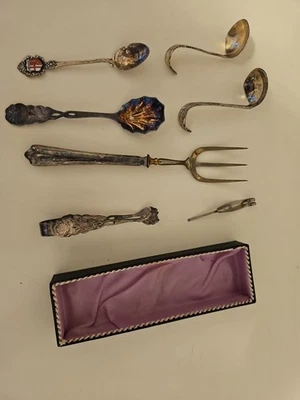 Zucker und Sahnen Löffel  Silber Oder  Set 7 Stück Hildesheimer Rose? - Bild 1 von 3