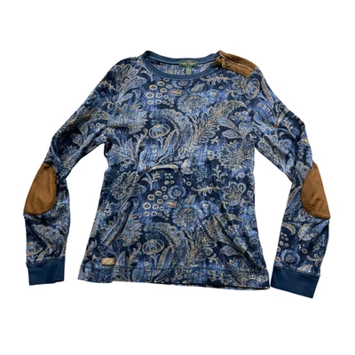 Parches de codo Lauren Ralph Lauren grandes azules cachemira cuello cerdo cremallera cuello Foto 1 de 4