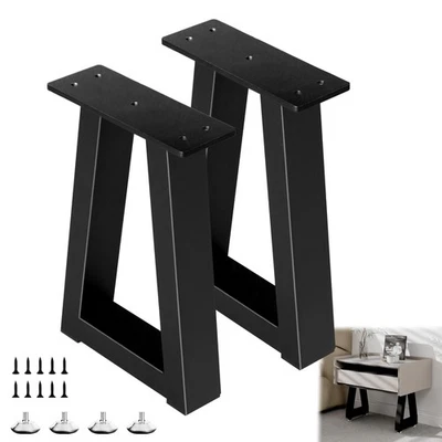 Patas de mesa de metal trapezoidal de 14 pulgadas patas de banco negras muebles de bricolaje para café/s... Foto 1 de 4