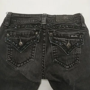 Pantalones de mezclilla ajustados negros de tiro medio Miss Me talla 27 27x31 - Imagen 1 de 12
