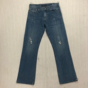 Levis 527 W32 L34 Light Wash Distressed Boot Cut Jeans Mens Denim - Picture 1 of 8