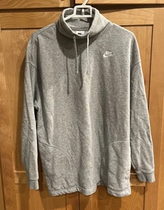 Nike Damen Club Fleece Sweatshirt mit Stehkragen grau Gr. Small - bequem/sportlich! - Bild 1 von 4