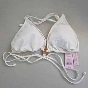 WOMEN'S STRAPPY TRIANGLE BIKINI TOP WITH FRONT RING WILD FABLE WHITE XL (16) - Picture 1 of 4