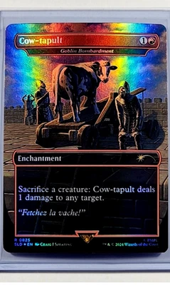 2024 MTG Magic the Gathering SLD Secret Lair Borderless Foil #825 Cow-tapult - Image 1 of 2
