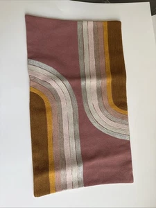 West Elm Mixed Woven Abstract Modern Pillow Cover 12 X 21" Textured Crewel - Picture 1 of 4