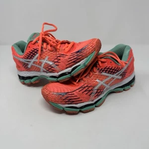 Asics Gel-Nimbus 17 Damen 7,5 orange grün sportliche Laufschuhe FluidFit - Bild 1 von 13