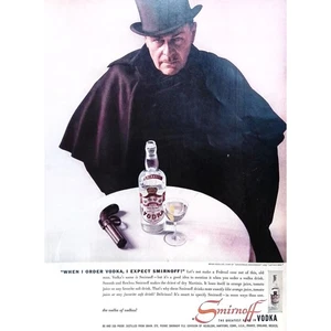 Smirnoff Vodka 1957 Print Ad When I Order Vodka I Expect Smirnoff 10x13.5 Liquor - Picture 1 of 3