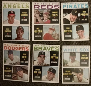 1964 Topps Rookie Stars Lot of 6 Cards Angels Reds Pirates Dodgers Braves - Bild 1 von 2