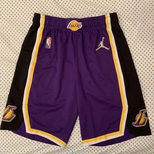 36 Team-Issued 75th Lakers Purple Authentic Statement Nike NBA Game Shorts - Picture 1 of 6