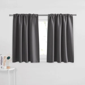 PONY DANCE Small Kitchen Curtains Short Window Curtain Tiers for Bathroom Base - Picture 1 of 7