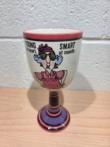 Copa de copa de vino Hallmark Maxine joven de corazón inteligente en la boca humor sarcasmo - Imagen 1 de 6