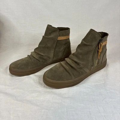 Sperry Top Sider Mujer Talla 9M Oliva Gamuza Cremallera Tobillo Tenis Botín Foto 1 de 4