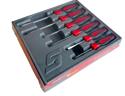 *NEW* Snap On 6pc Combination Instinct Red Soft Grip Screwdriver Set SGDX60BR - Image 1 of 3