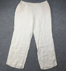 J Jill Linen Pants Womens 2X White Coastal Minimalist Timeless Beach Lagenlook - Picture 1 of 7