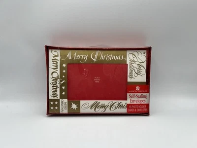 NOVO OldStock Antigo Foto de Saudações Americanas Cartões de Natal Folha de Ouro 15 - Imagem 1 de 2