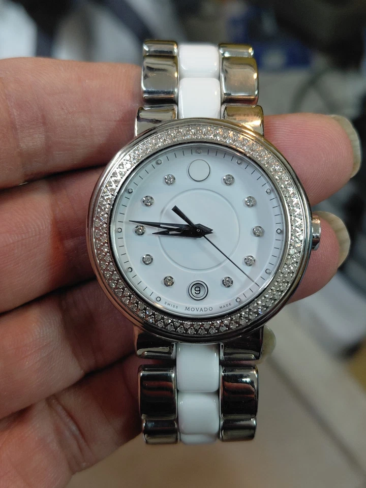 Movado Cerena Swiss made Ref. 32.3.14.1205S Diamond Bezel And Dial Women's Watch - Image 1 of 4