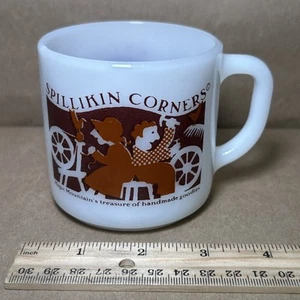 Vintage 1970s Milk Glass Mug Spillikin Corners Manic Mountain Federal Glass - Picture 1 of 7