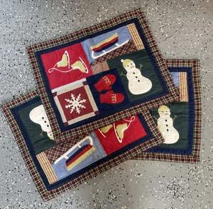 Sunham Home Fashions Kissenbezüge 20 x 26 Weihnachten Urlaub Schneemann Patchwork - Bild 1 von 11