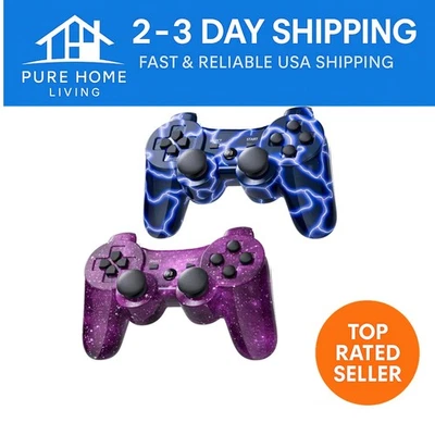 Ergonomic Bluetooth Gamepad for PS3 - Wireless Controller with Charging Cord - Image 1 of 4