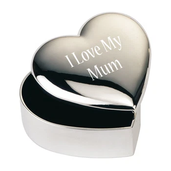 Silver JEWELLERY TRINKET BOX GIFT I love My Mum - Image 1 of 1
