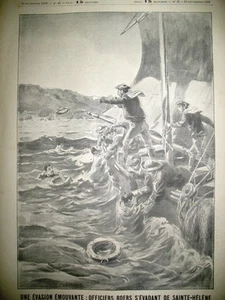 BOERS EVASION SAINTE-HELENE COLONIALE ALGERIE TIRAILLEURS GRAVURE JOURNAL1900 - Picture 1 of 1