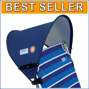 Customizable Personal Sun Shade Canopy for Beach & Outdoor Chairs - Navy Design - Picture 1 of 12