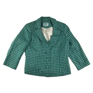 Dickins & Jones blazer women size UK14 green polka dot design wool blend - Picture 1 of 10